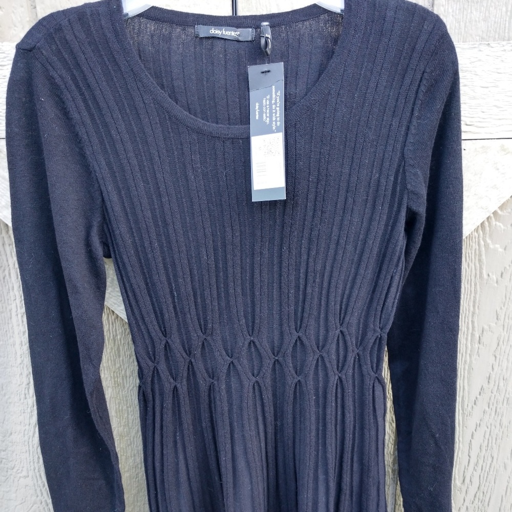 Daisy Fuentes, black, knit, long top - Picture 3 of 6